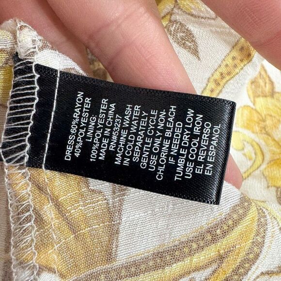 Mlle Gabrielle Dress Womens Extra Large Yellow Sleeveless Paisley Pattern Maxi - Picture 4 of 10